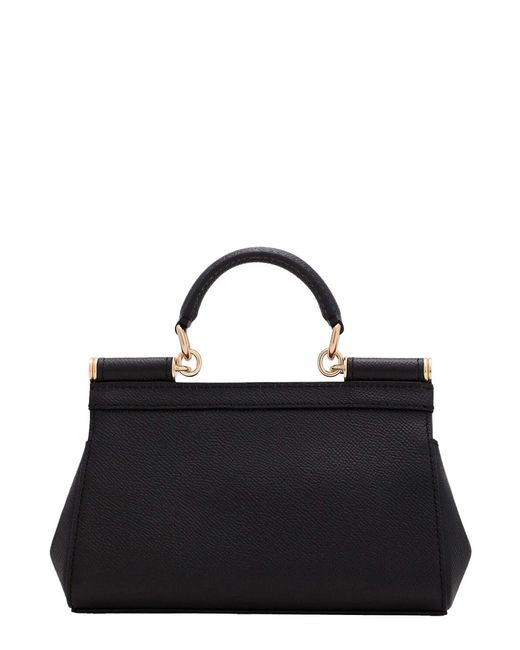 Dolce & Gabbana Black Handbag Sicily Small Grained Leather Handbags