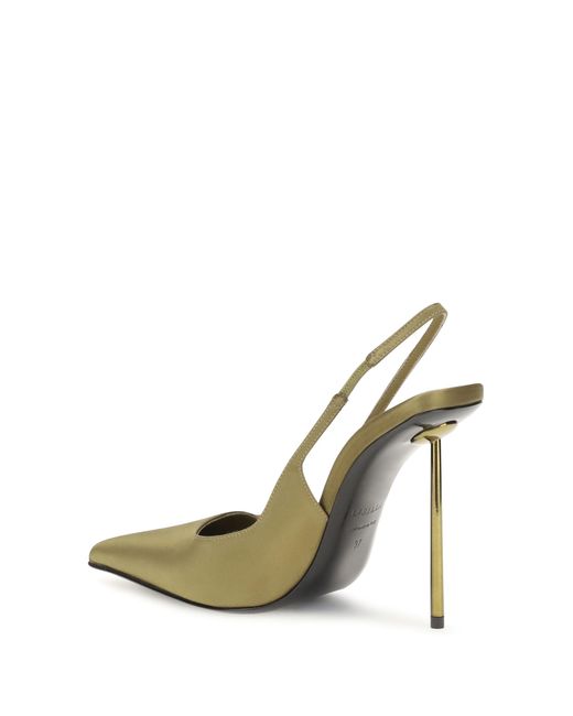 Le Silla Green Slingback Pumps Amelia Silk
