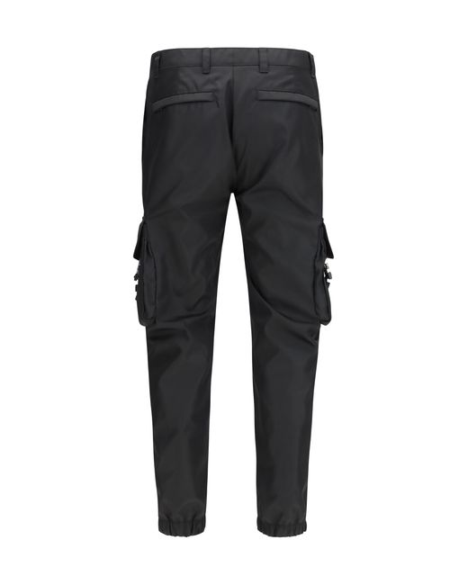 Prada Black Cargo Pants Re-Nylon Polyamide Trousers for men