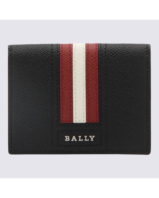Bally Black, White And Red Leather Wallet for men