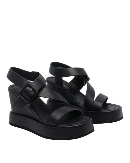 Paloma Barceló Black Sandals Calf Leather/Rubber Sole