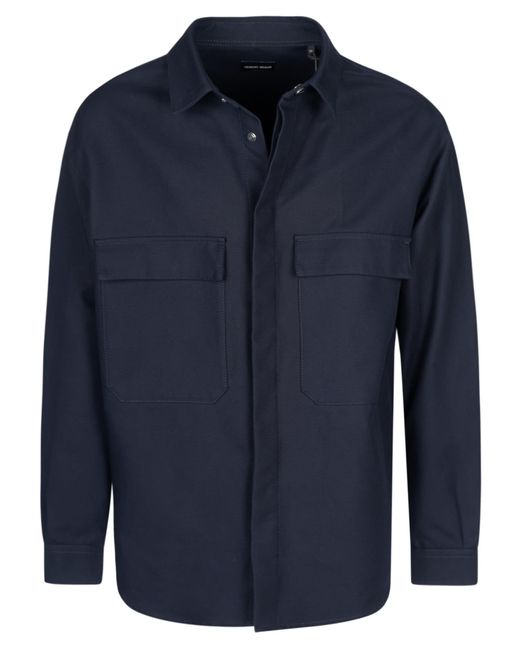 Giorgio Armani Blue Concealed Button Jacket for men