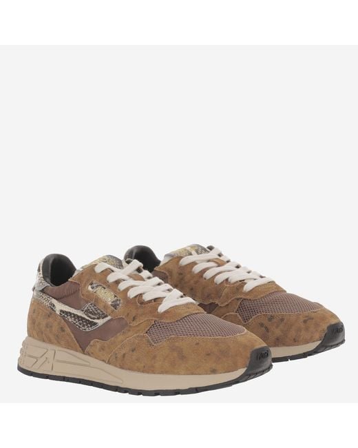 Autry Brown Sneakers Reelwind Leather Trainers