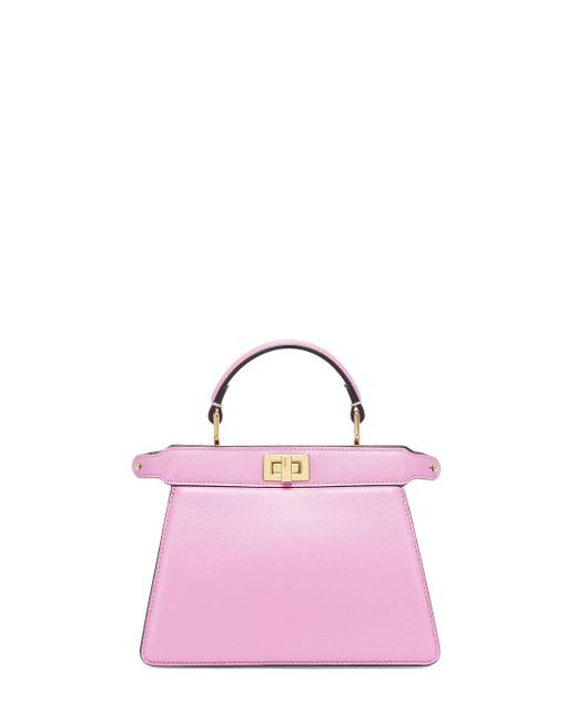 Fendi Pink Logo Detailed Top Handle Bag