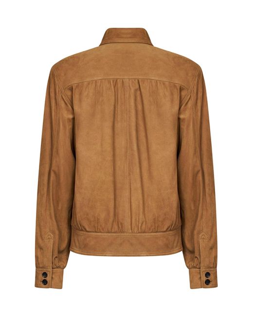 Saint Laurent Brown Tobacco Suede Jacket