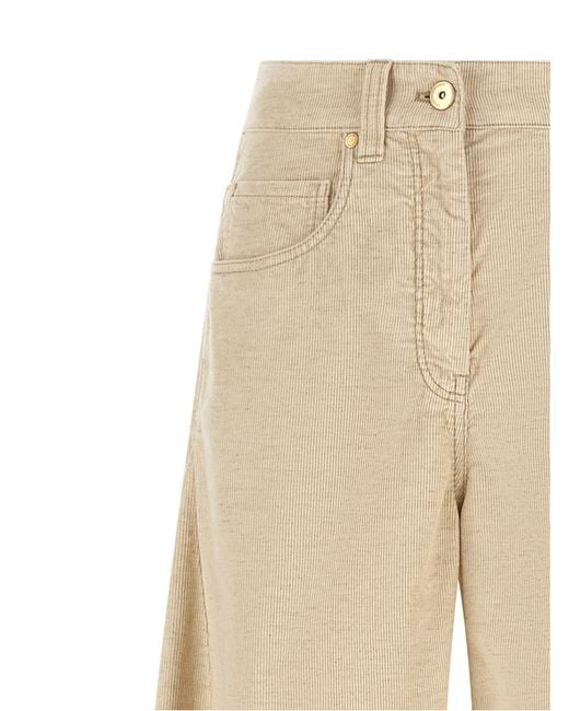 Brunello Cucinelli Natural Cotton Casual Pants