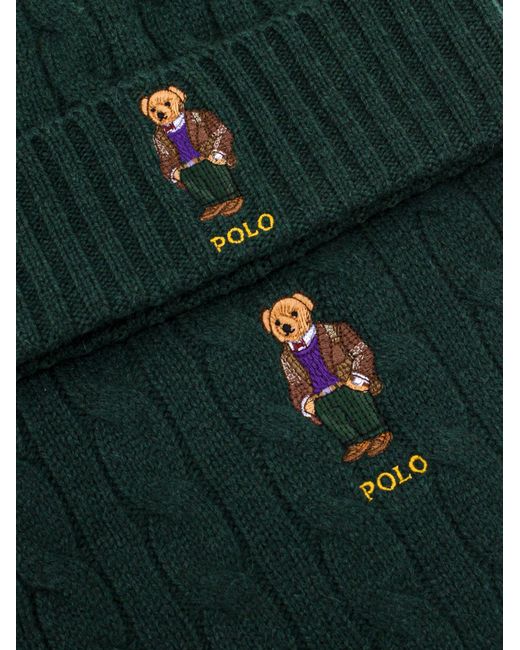 Polo Ralph Lauren Green Hat And Scarf for men