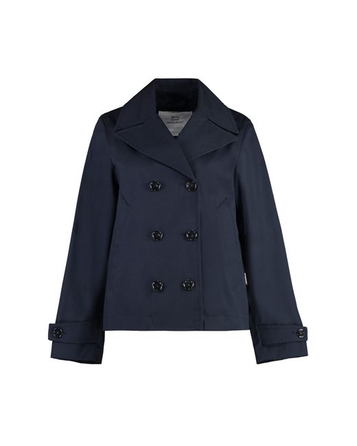 Woolrich Blue Double-Breasted Jacket