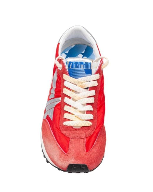 Golden Goose Deluxe Brand Red Nylon And Suede Sneakers for men