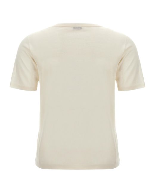 Kiton White Silk Cashmere T-Shirt