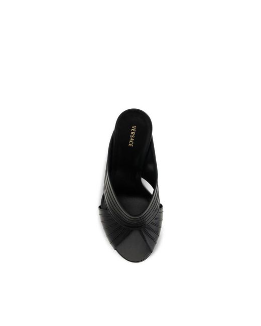 Versace Black Lamb Ovis Aries Mules
