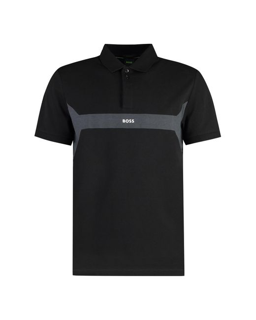 Boss Black Short Sleeve Cotton Polo Shirt for men