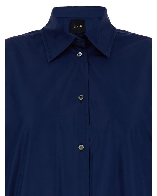Le Plain Blue Oversized Shirt