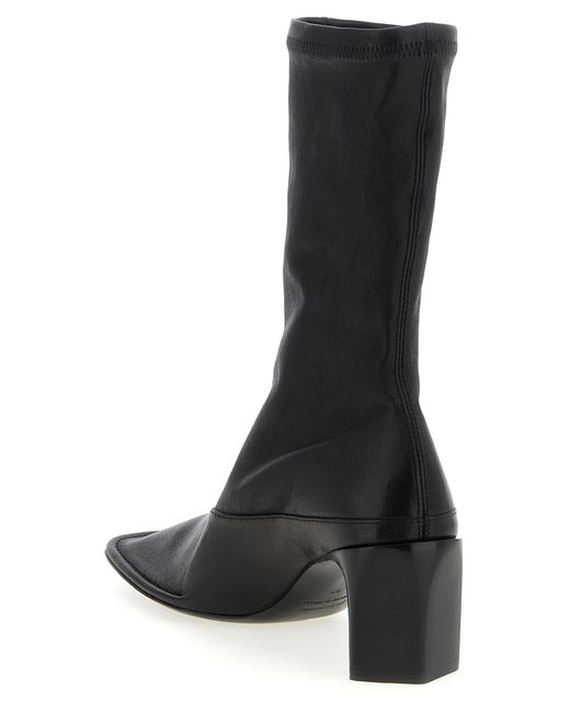 Jil Sander Black Nappa Ankle Boots