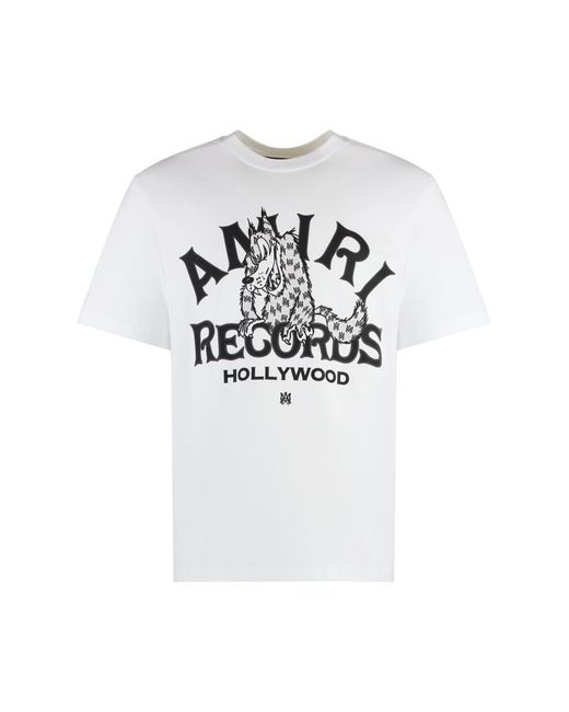 Amiri White Cotton Crew-Neck T-Shirt for men