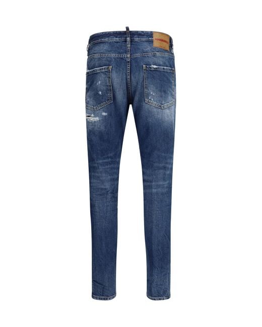 DSquared² Blue Teddy Jeans Cotton for men