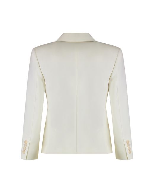 Max Mara White Blazer, Cropped Wool, Ivory Virgin Wool Blazers