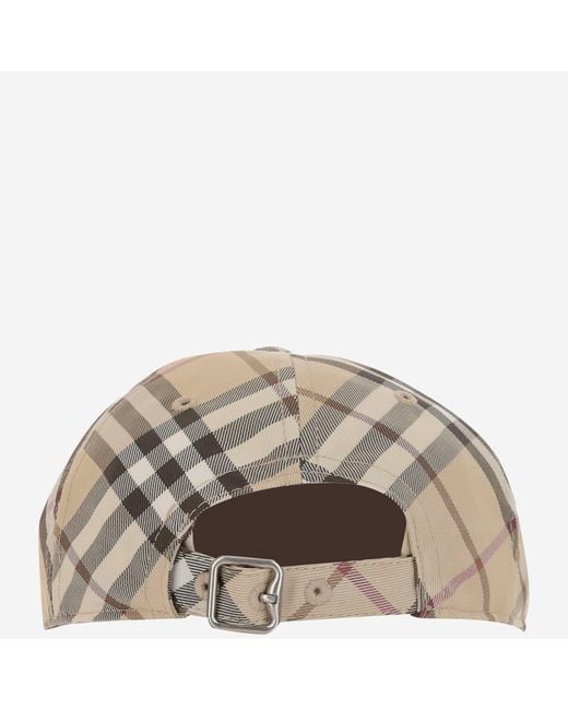 Burberry Brown Baseball Cap With Check Pattern