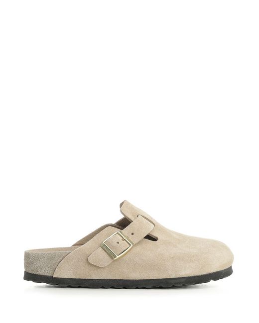 Birkenstock White Boston Sabot Pelle Sandal
