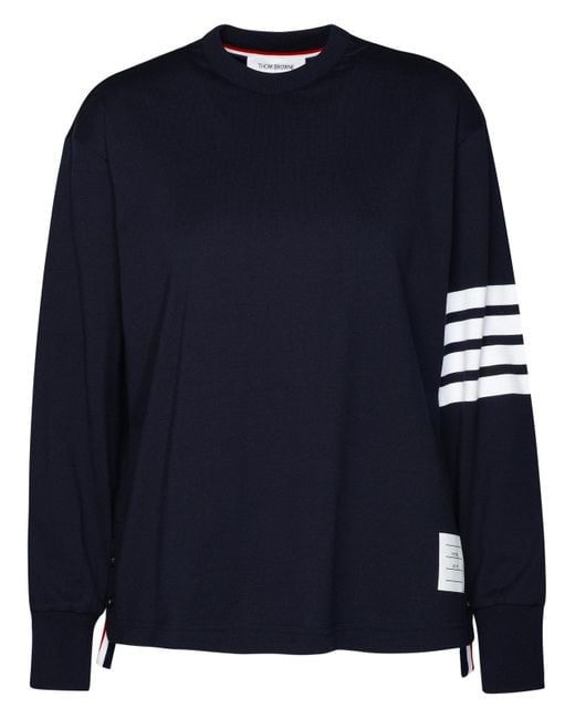 Thom Browne Blue Navy Cotton Sweater