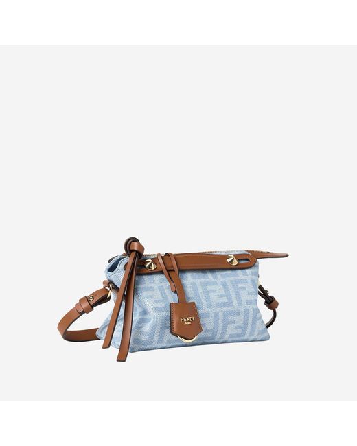 Fendi Blue Mini By The Way Soft Bag Cotton Shoulder