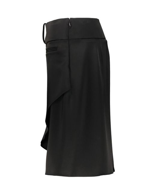 Courreges Black Infinity Satin Skirt