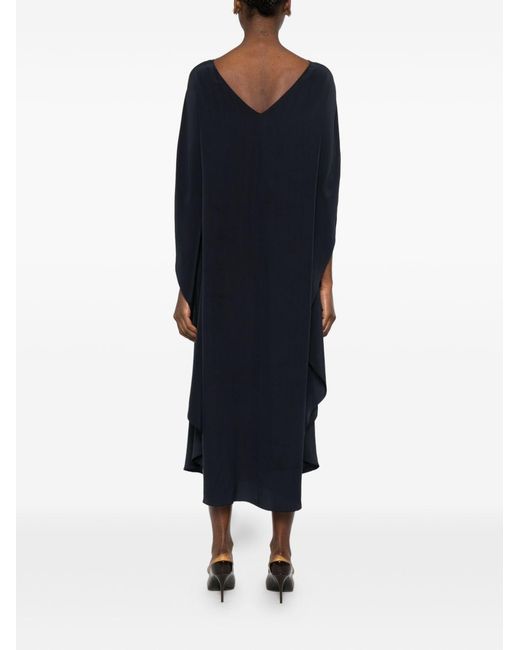 Gianluca Capannolo Blue Silk Midi Dress