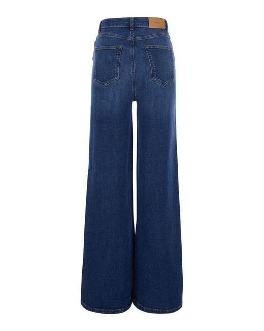 Twinset Blue Straight-Cut Jeans Cotton