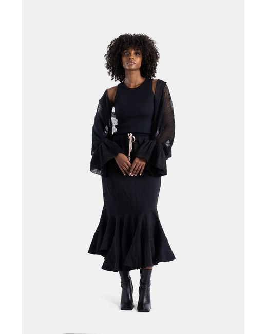 Junya Watanabe Black Lace Patchwork Cardigan Top