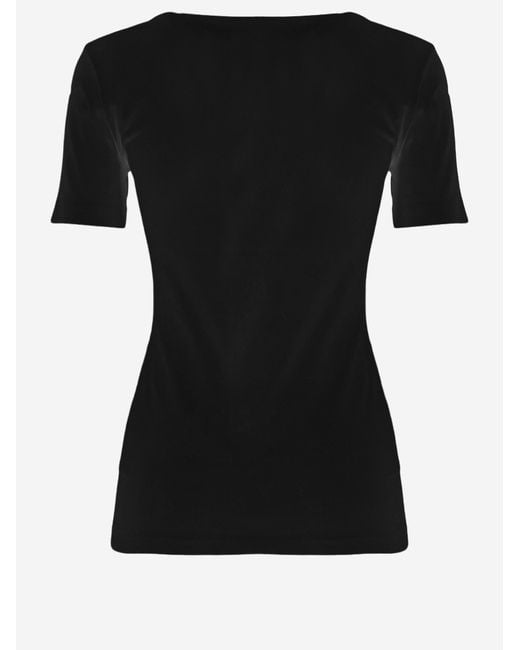 Just Cavalli Black T-Shirt Stretch Cotton T-Shirts & Jerseys