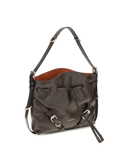 Givenchy Black Bucket Handbag Voyou Glossy Leather Calf Bags