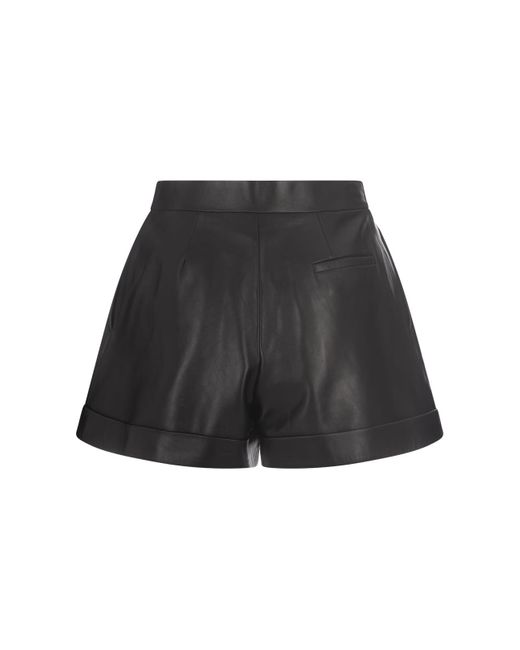 Alexander McQueen Black High-Waist Leather Shorts