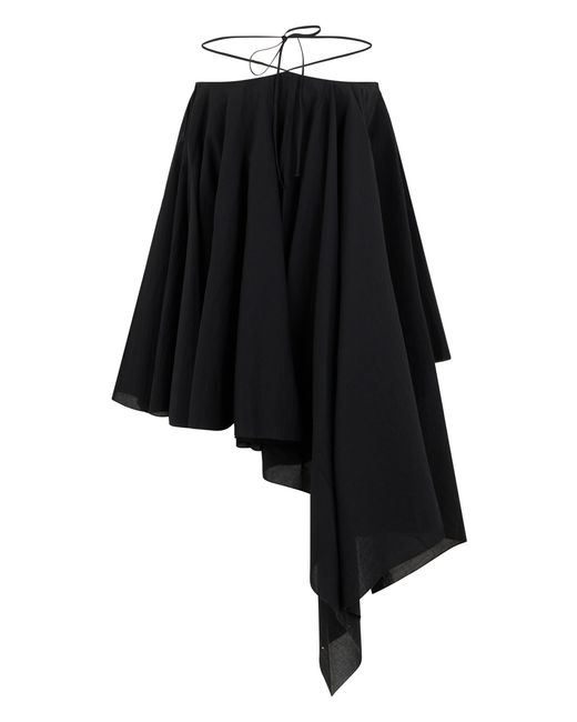 Jacquemus Black Short Ruffle Dress Cotton-Blend