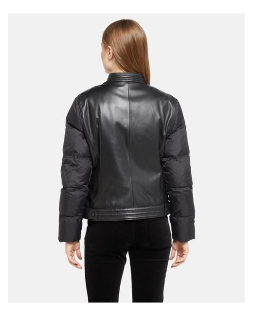 Emporio Armani White Hybrid Leather Caban Jacket Clothing Coats