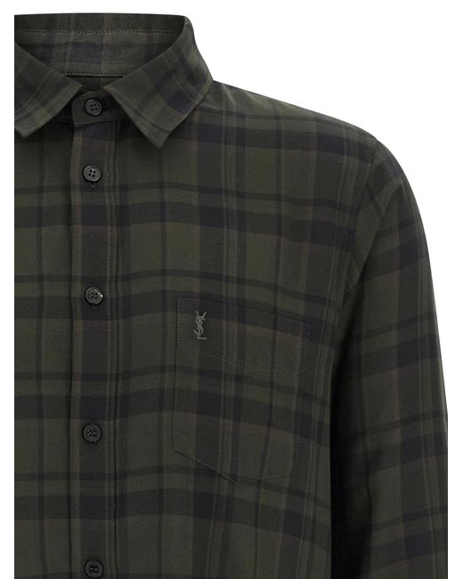 Saint Laurent Gray Cassandre Shirt for men