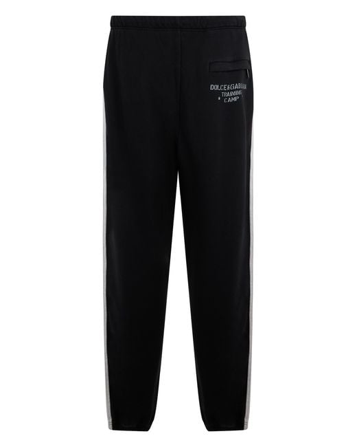 Dolce & Gabbana Black Track Trousers Cotton Pants for men
