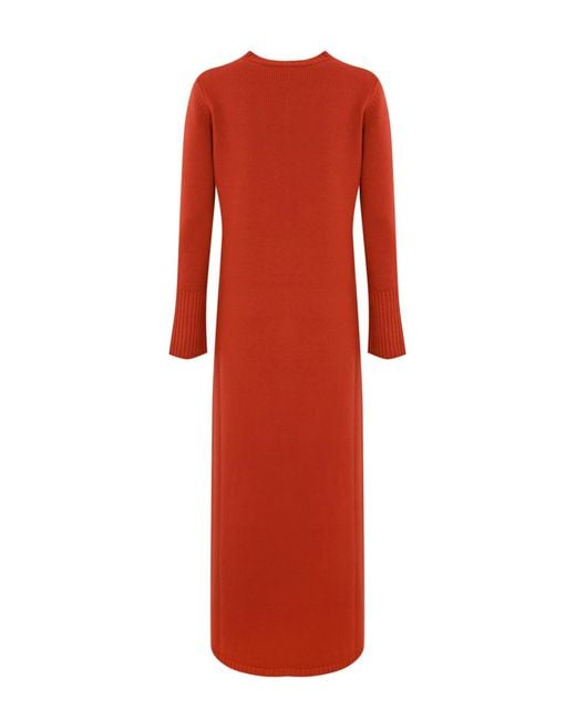 Liviana Conti Red Long Wool Dress