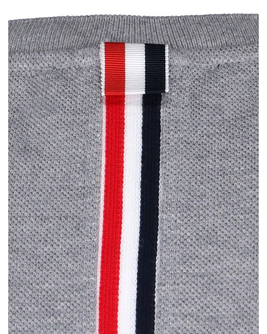 Thom Browne Gray Ribbon Logo T-Shirt for men