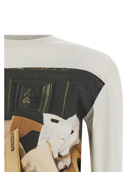 Issey Miyake White Street View Blouse Sweater, Cardigans