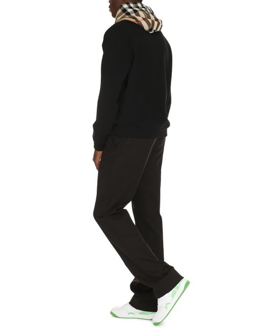 Burberry Blue Check Hood Organic Cotton Hoodie for men