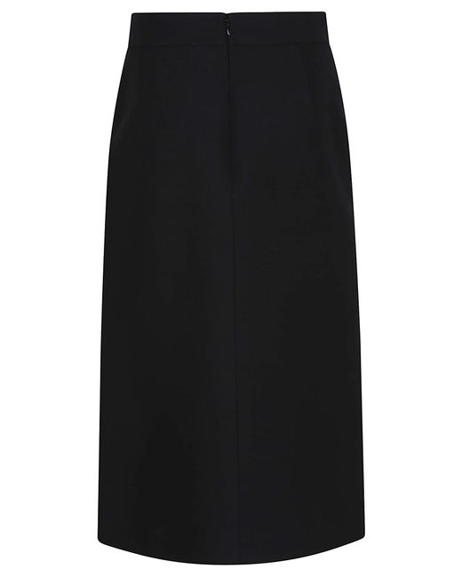 Valentino Garavani Black Wool Midi Skirt