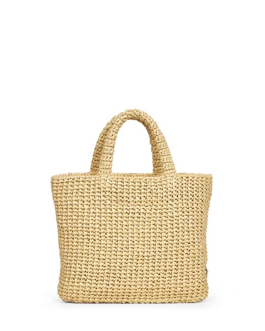 Prada Metallic Natural Small Tote Bag