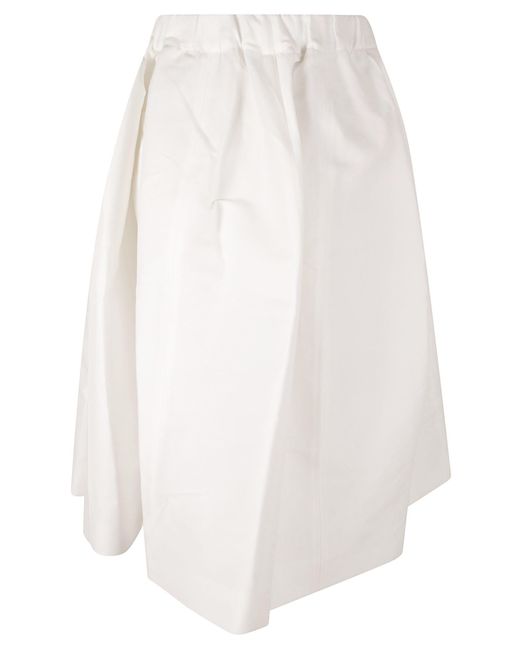 Marni White Cotton Gabardine Skirt