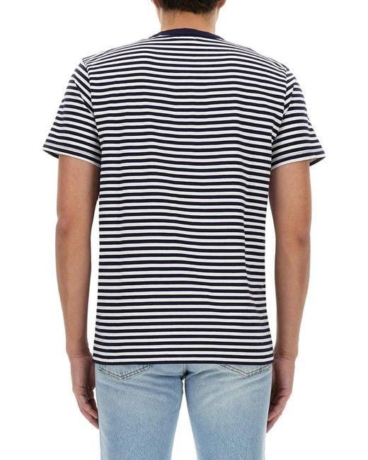 Woolrich Blue Striped T-Shirt for men