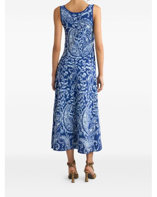 Etro Blue Midi Dress Viscose