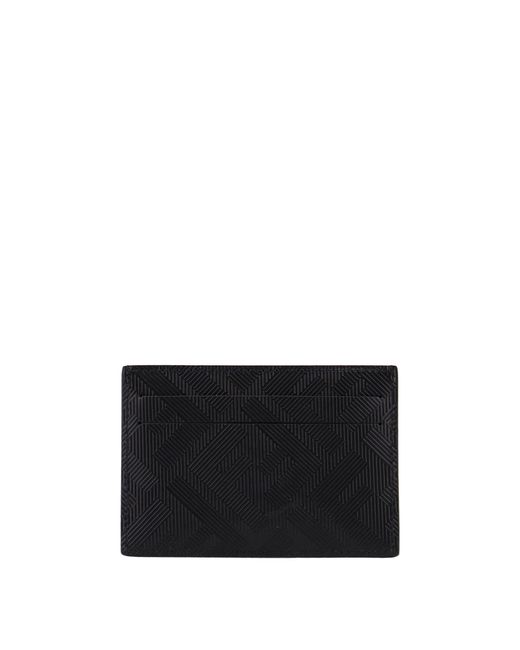 Fendi Black Leather Cardholder With Ff Motif for men