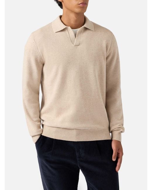 Mc2 Saint Barth Natural Pure-Wool Knit Polo Covent Knitwear for men