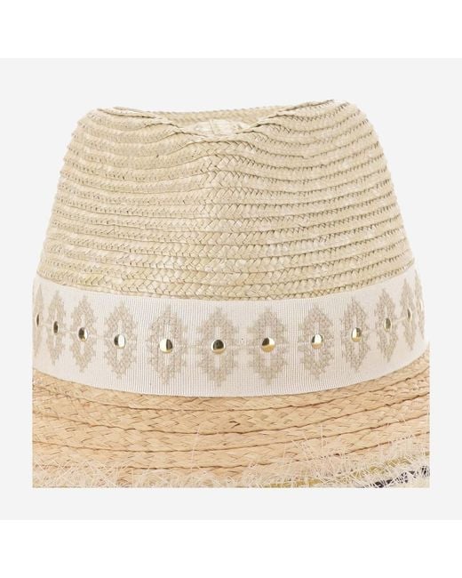 Ferruccio Vecchi Natural Straw And Viscose Blend Hat