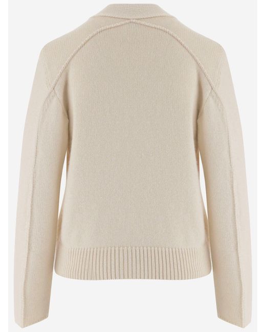 Bottega Veneta Natural Cardigan Stretch Wool-Blend