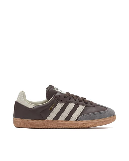 Adidas Brown Leather Trainers Samba Og